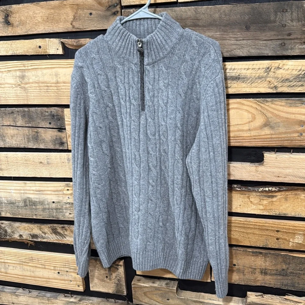 Daniele Blasi Men’s Fisherman‎ Grey 1/4 Zip Wool Blend Made In Italy Sweater